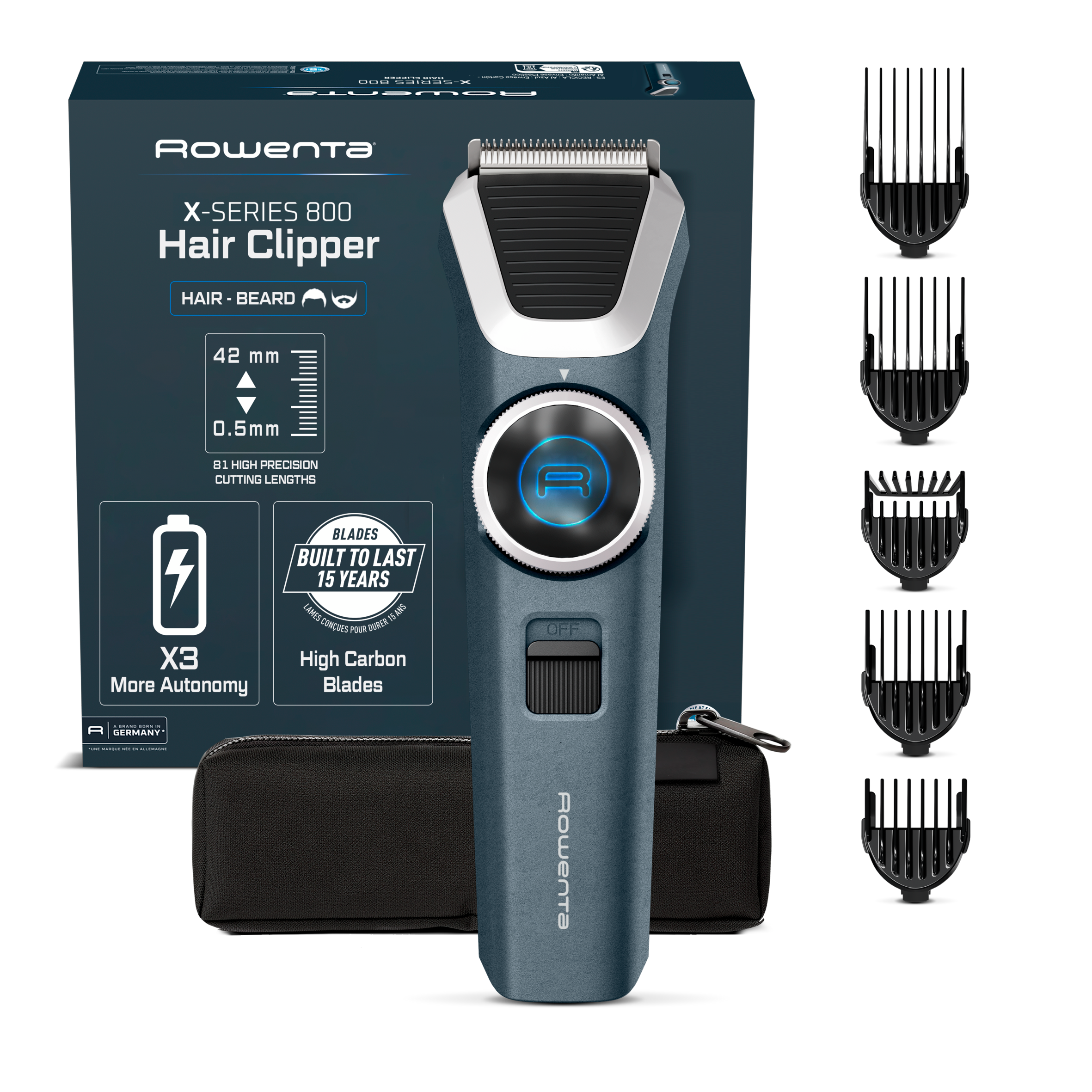 X Series Hair Clipper, High Carbon Blades, Self-Sharpening Technology