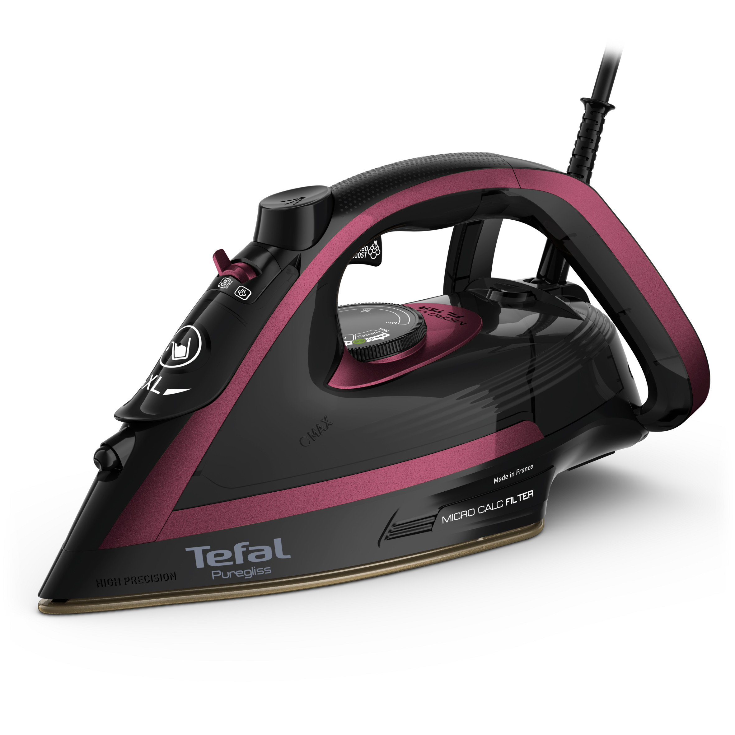 Puregliss, Ютия FV8065, 3000 W, 280 г/мин, Durilium Airglide AutoClean, Черно/Розово