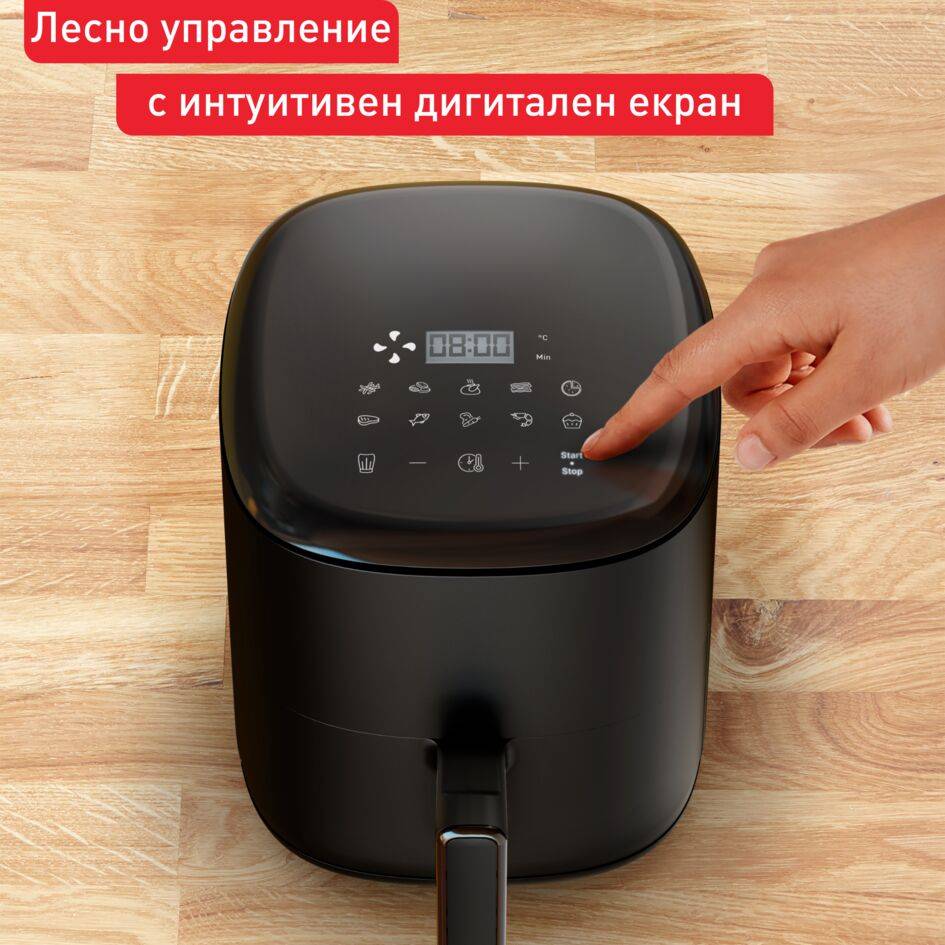 Easy Fry Compact, Уред за готвене с горещ въздух EY145810, 3л., Черен
