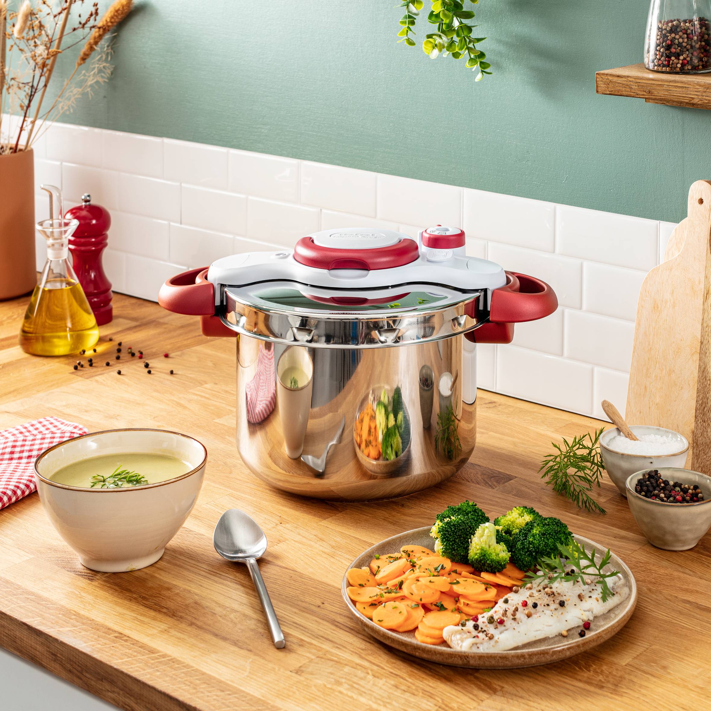 ClipsoMinut Perfect, Тенджера под налягане P4620733, 6L, Парна кошница