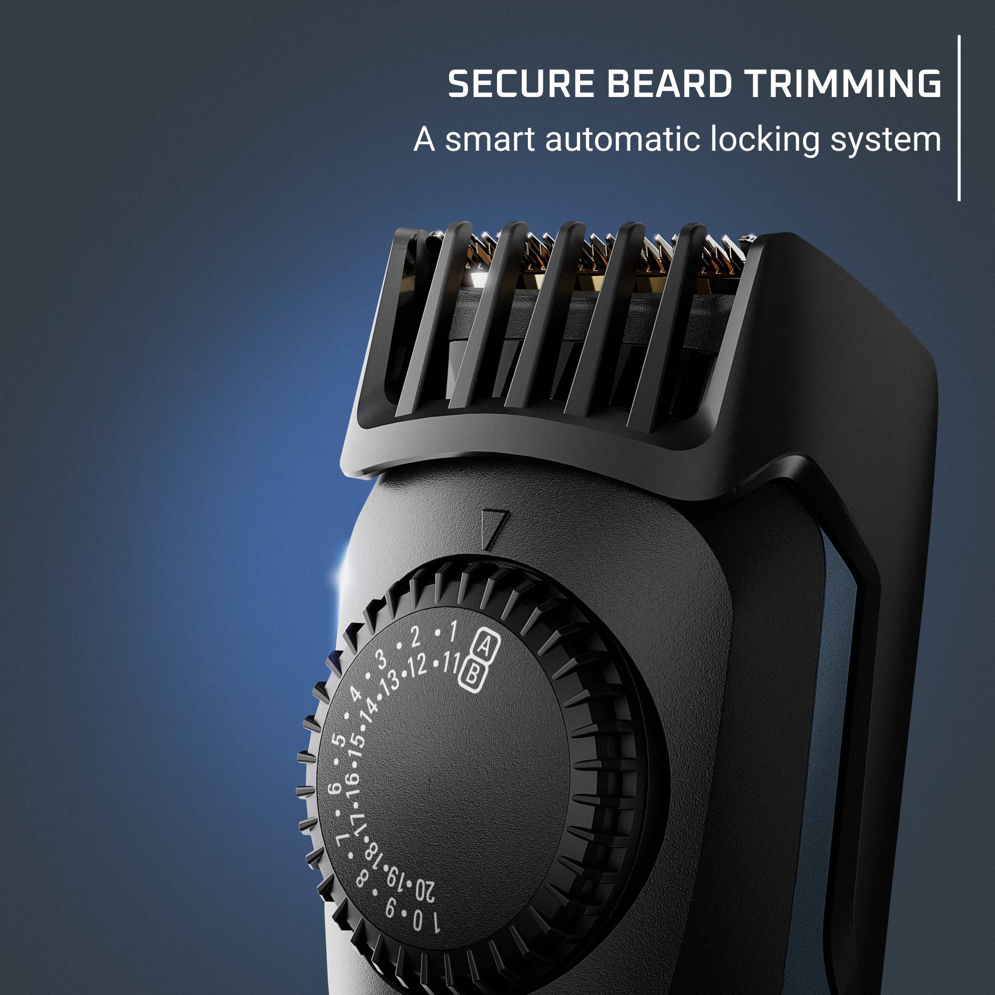 Тример за брада Virtuo, самозаточващи се остриета, висока прецизност