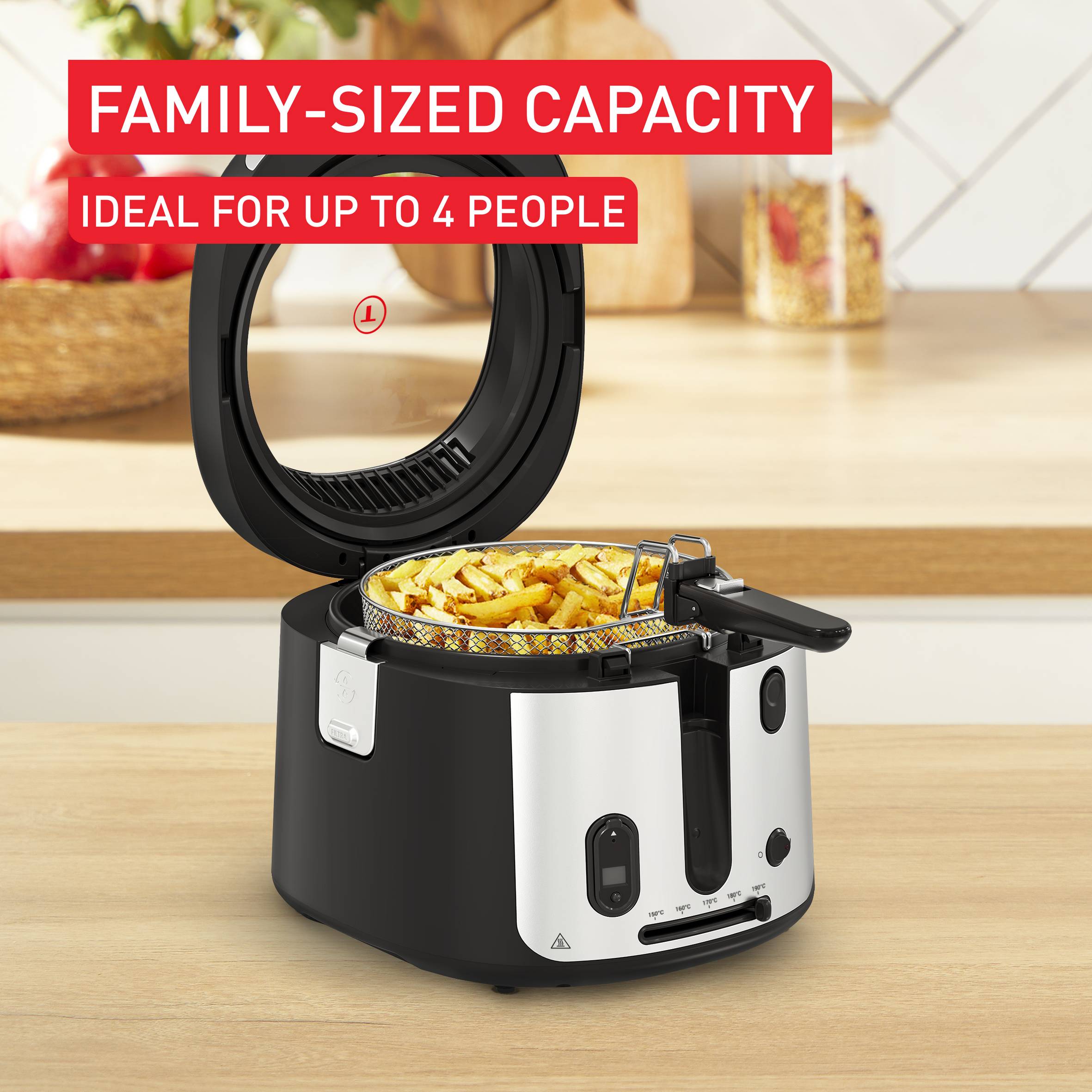 Фритюрник Filtra Vision, много голям прозорец за по-лесно наблюдение