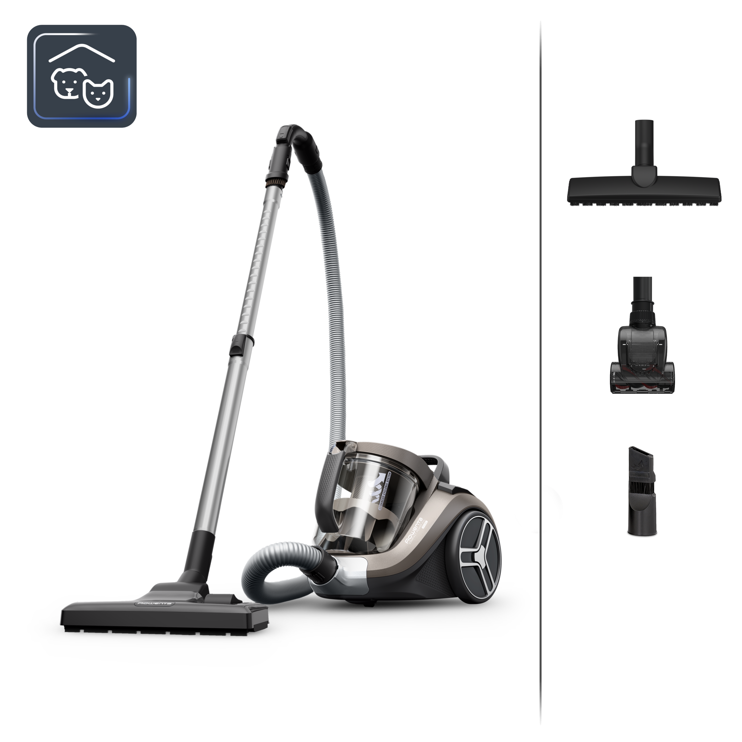 Rowenta Compact Power XXL, Animal Kit RO4B50EA, Прахосмукачка без торбичка