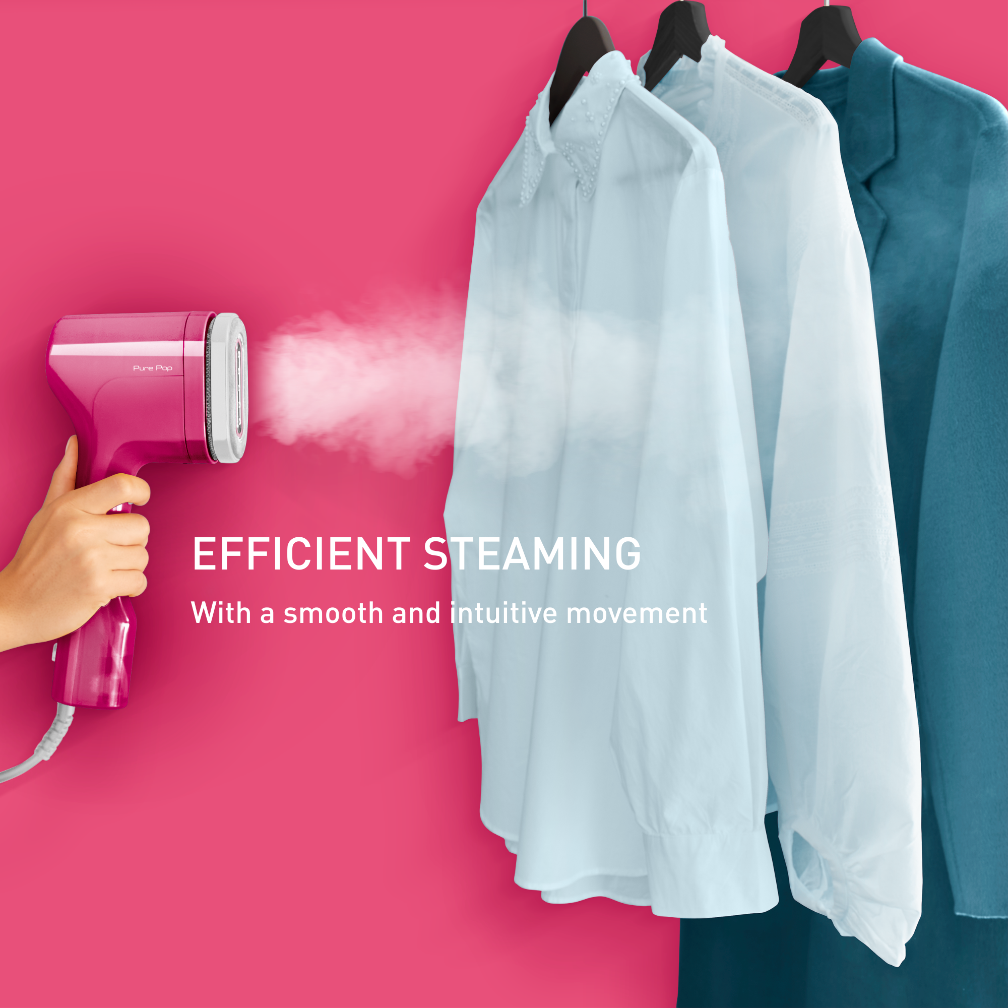 Pure Pop, Ръчен уред за гладене с пара DT2023, Розов