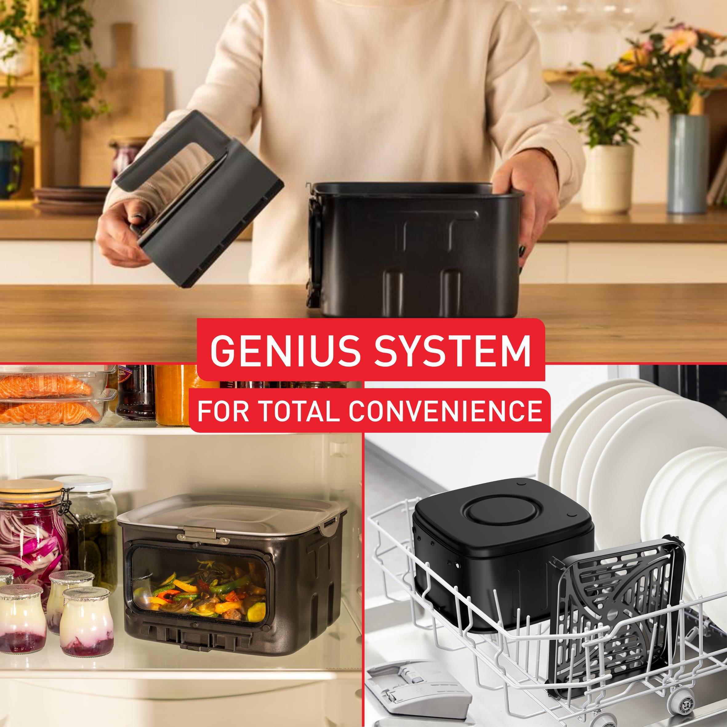 Уред за готвене с горещ въздух Tefal Easy Fry Silence 7L, тих и компактен, със свалящ се  преден панел на чекмеджето