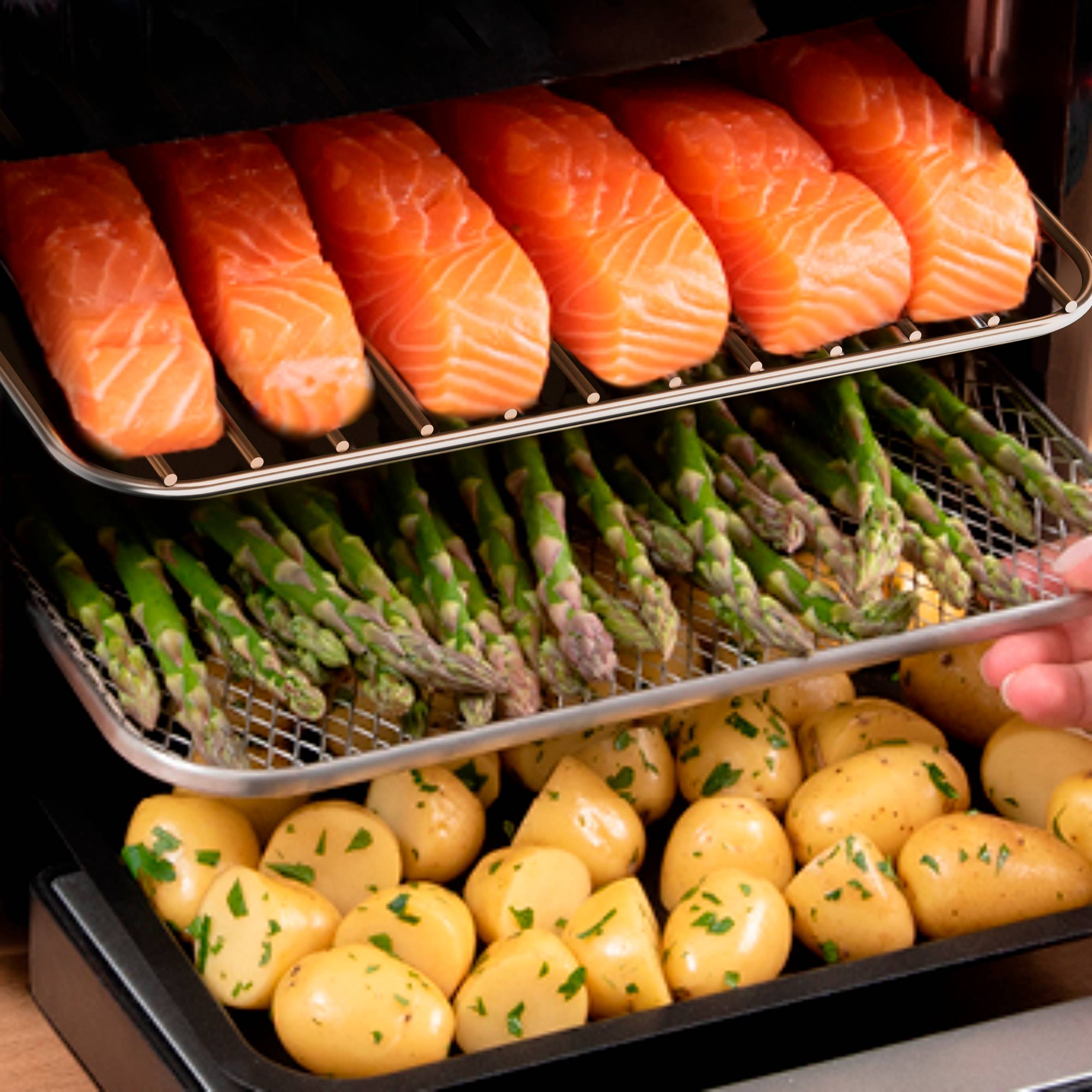 Фритюрник с горещ въздух Tefal Easy Fry Multifunction FW556DE0, 15 л. вместимост, 6 програми, повторно затопляне, незалепващо покритие, 1800W - характеристика 3