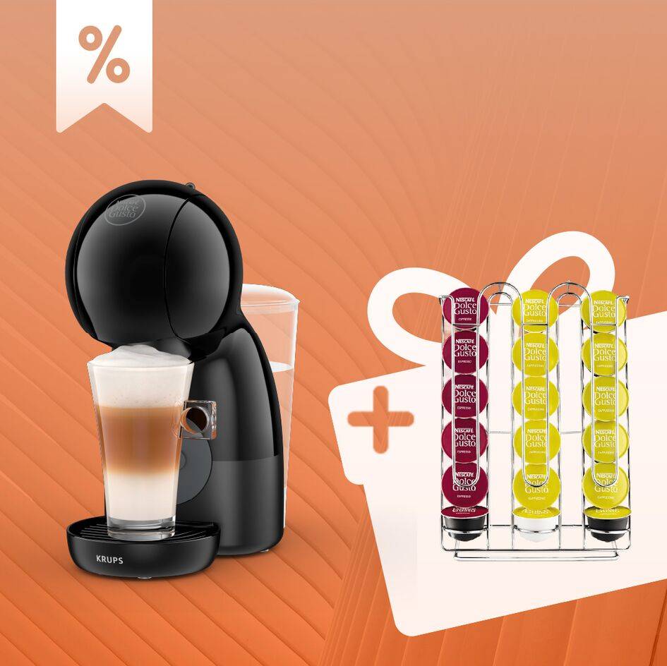 Пакет PICCOLO XS Black & Anthracite и Стойка за капсули Dolce Gusto