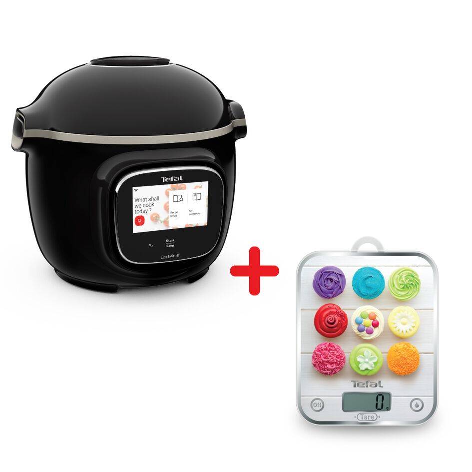 Пакет Интелигентен Мултикукър под налягане Cook4me touch CY9128 и Електронна кухненска везна Optiss