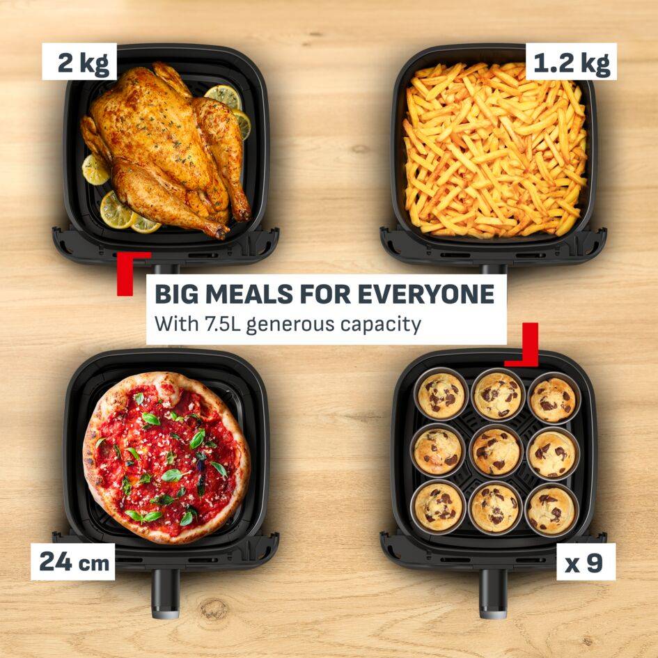 Easy Fry Mega Compact, Air fryer, XL 7.5L capacity, XS size