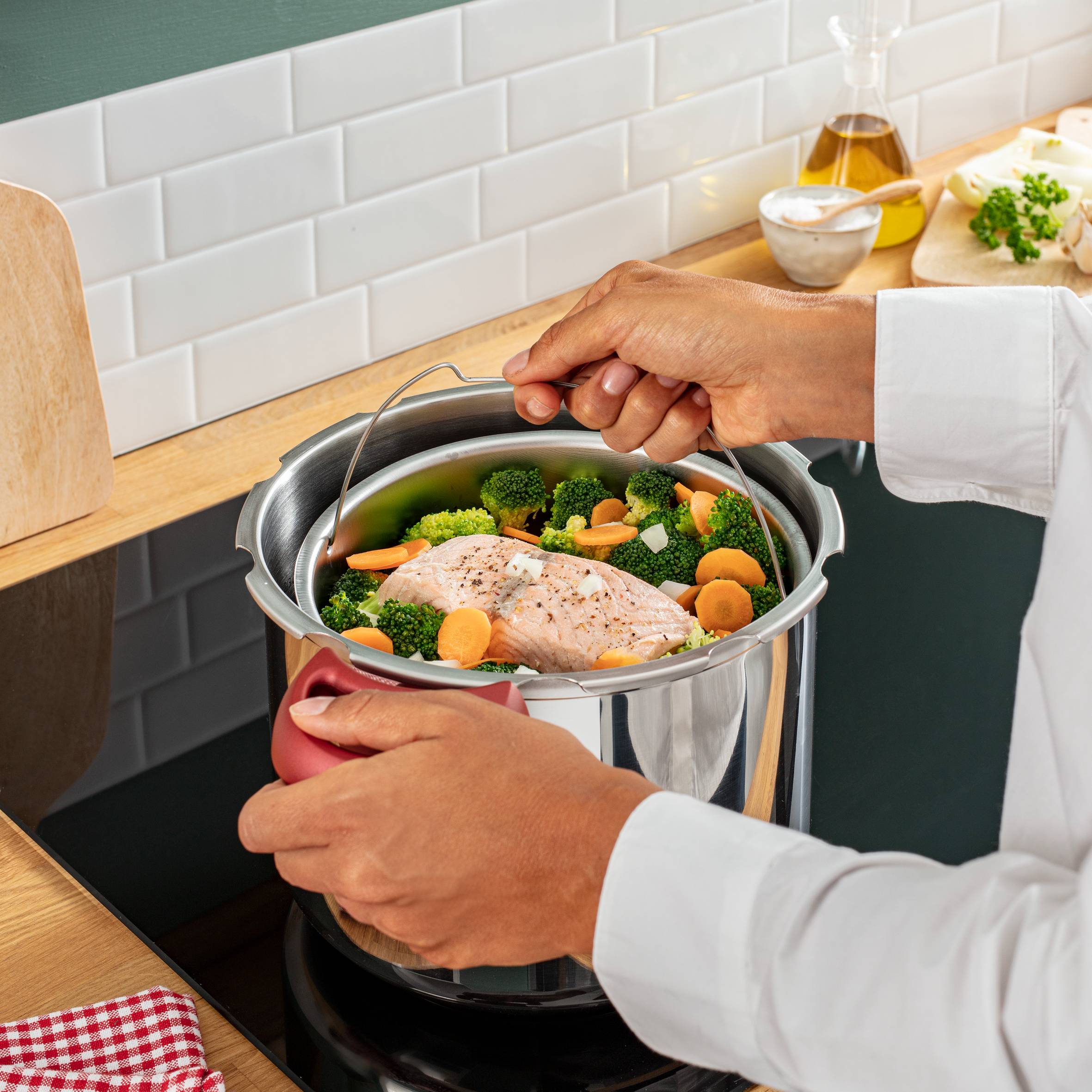 ClipsoMinut Perfect, Тенджера под налягане P4620733, 6L, Парна кошница