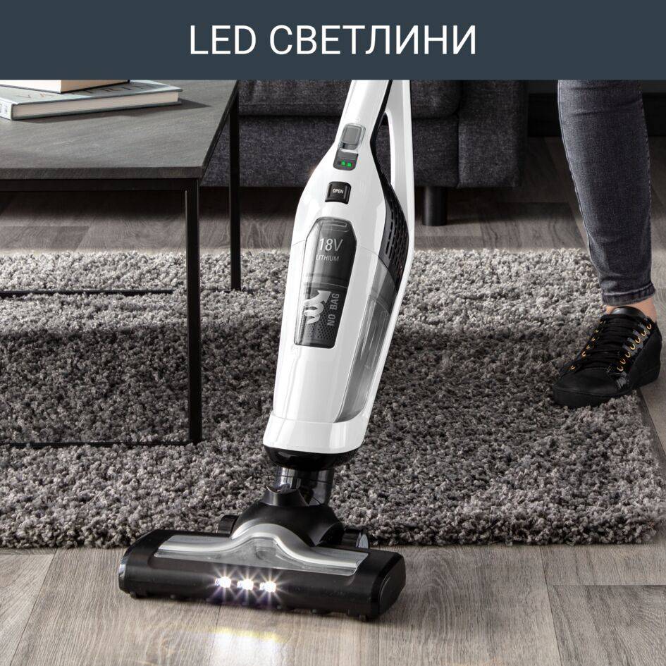 Dual Force 2 в 1 RH6737WH, Вертикална Безкабелна Прахосмукачка, 18V,
