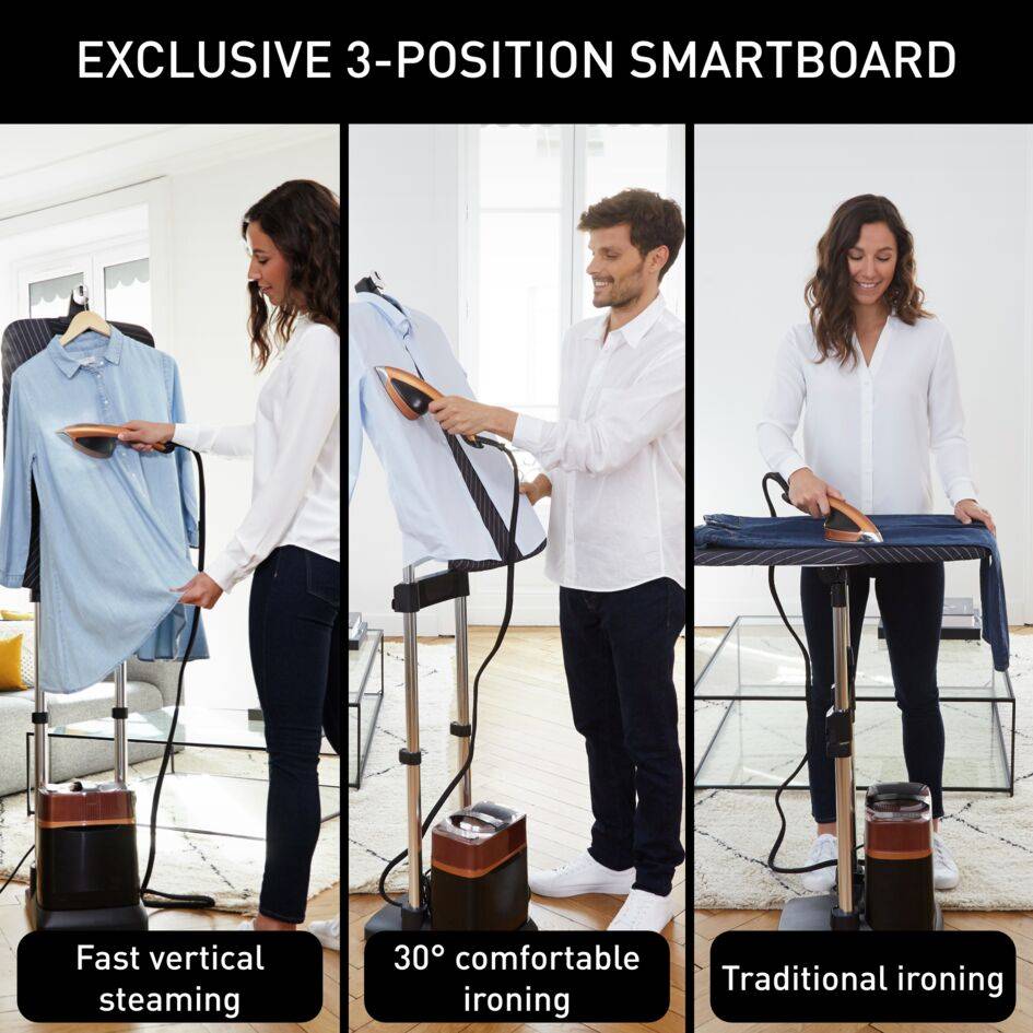 IXEO Power "Всичко в едно", Многофункционален Уред за Гладене с Пара QT2020E0, Smart Board дъска