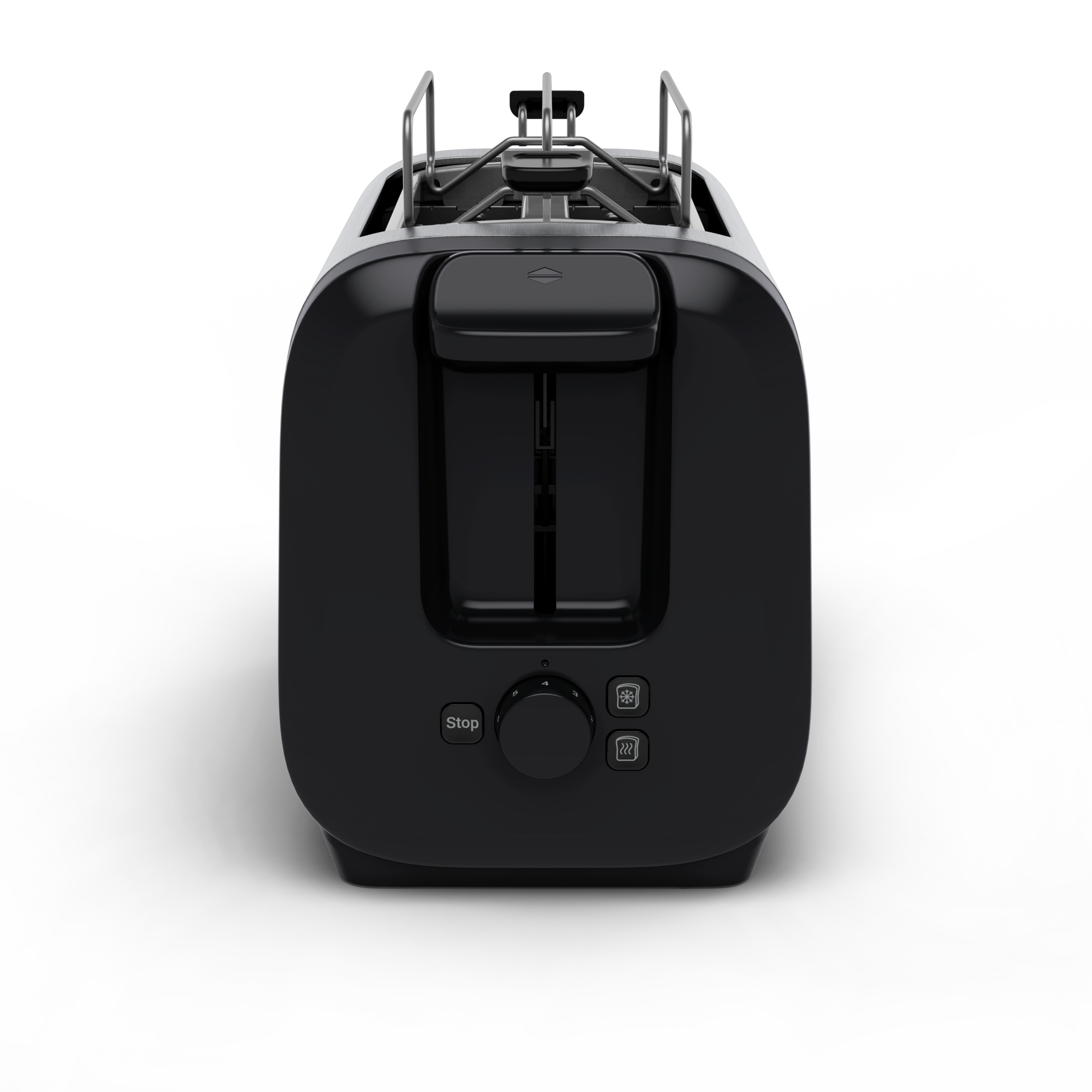 Subito, 2-Slot Toaster with Bun Warmer, Faster Toasting, Black & Inox