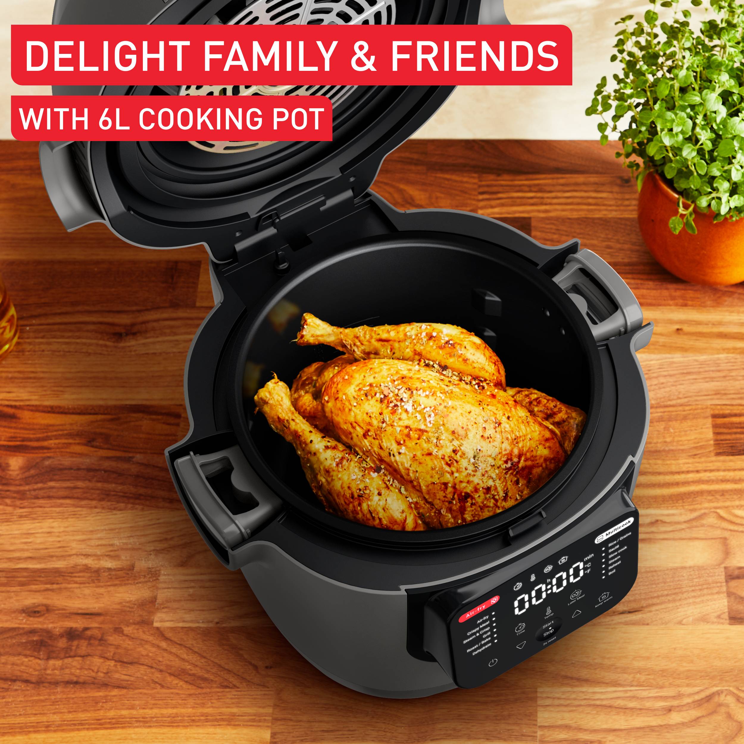Multicook & Fry, Air fryer and Multicooker, 12 Automatic Programs