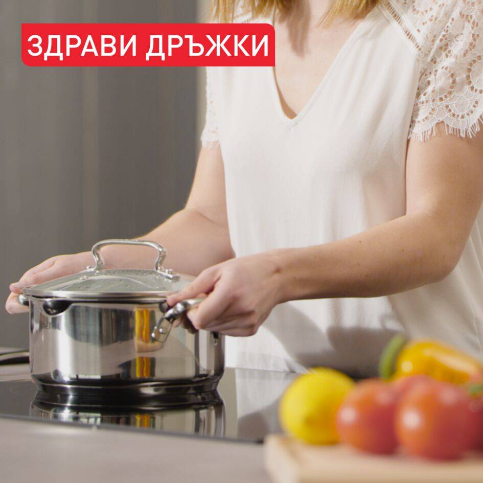 КОМПЛЕКТ СЪДОВЕ DUETTO+ 10 ЧАСТИ: КАСЕРОЛА 16 СМ, ТЕНДЖЕРИ 16/20/24 СМ, ДЪЛБОКА ТЕНДЖЕРА 22 СМ, ТИГАН 26 СМ