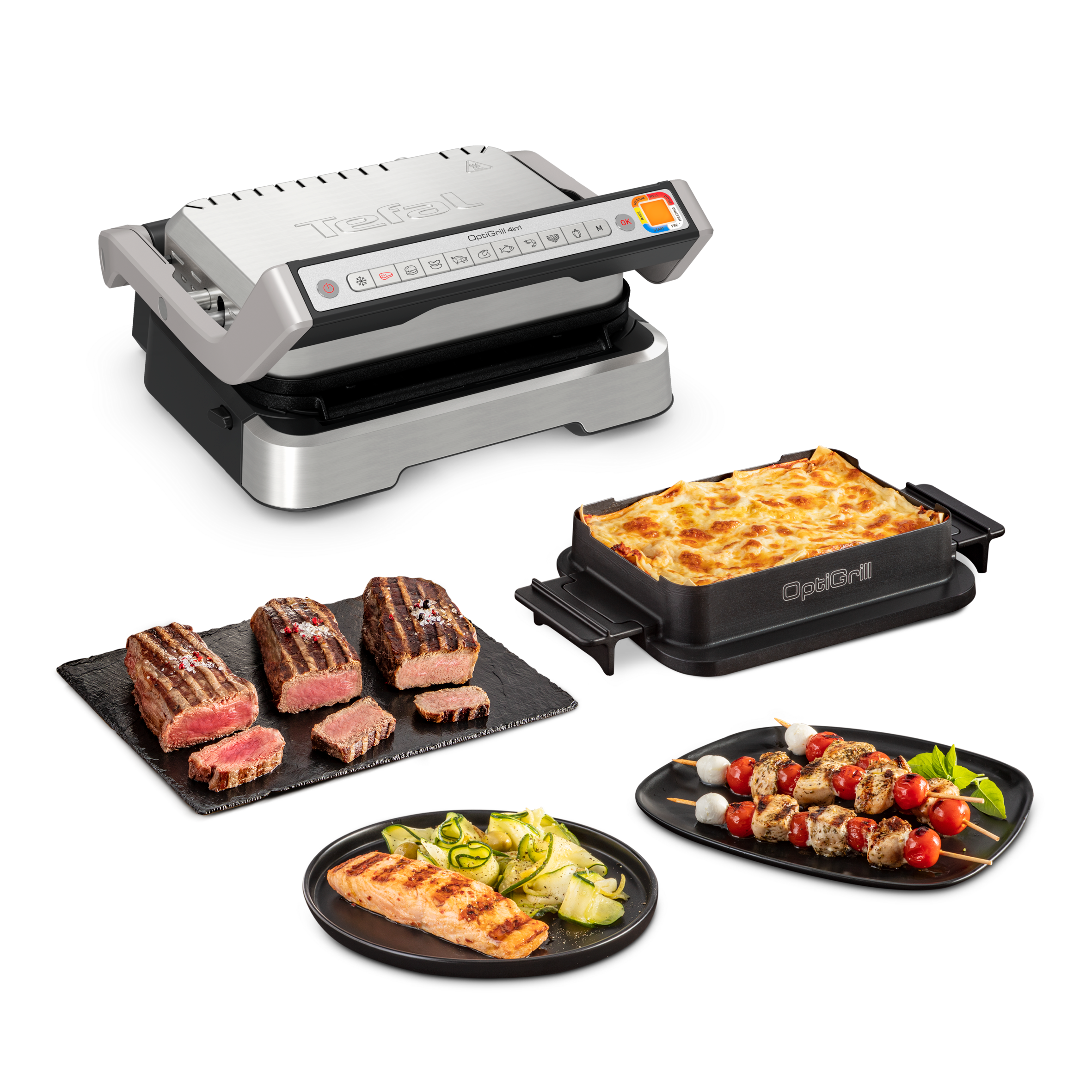 Интелигентен грил OptiGrill 4in1 GC774D, грил, барбекю, фурна и уред за приготвяне на цяло ястие едновременно