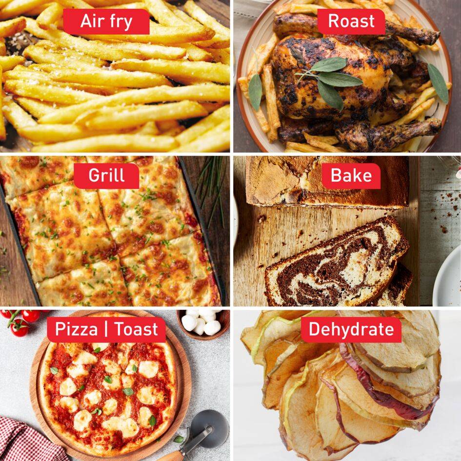 Easy Fry, Мултифункционална фурна с горещ въздух FW605810, Черна, 20L