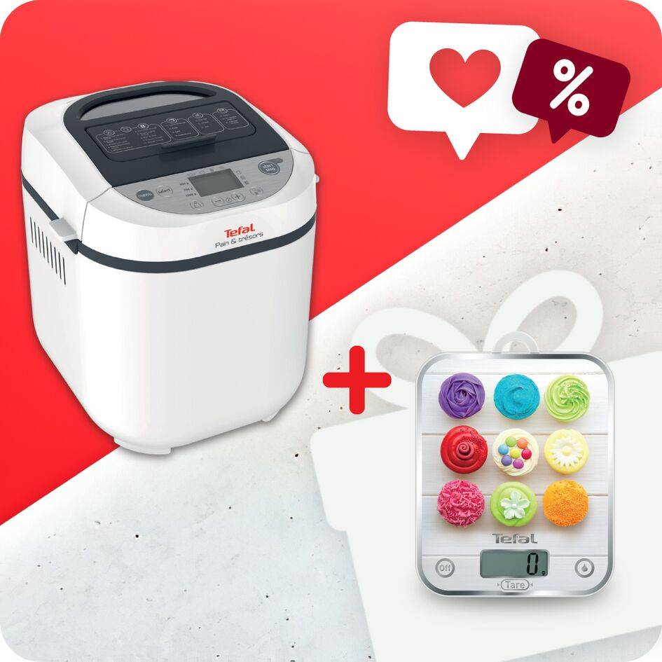 Пакет Хлебопекарна Pain & Tresors PF250135 с 20 програми и Електронна кухненска везна Optiss