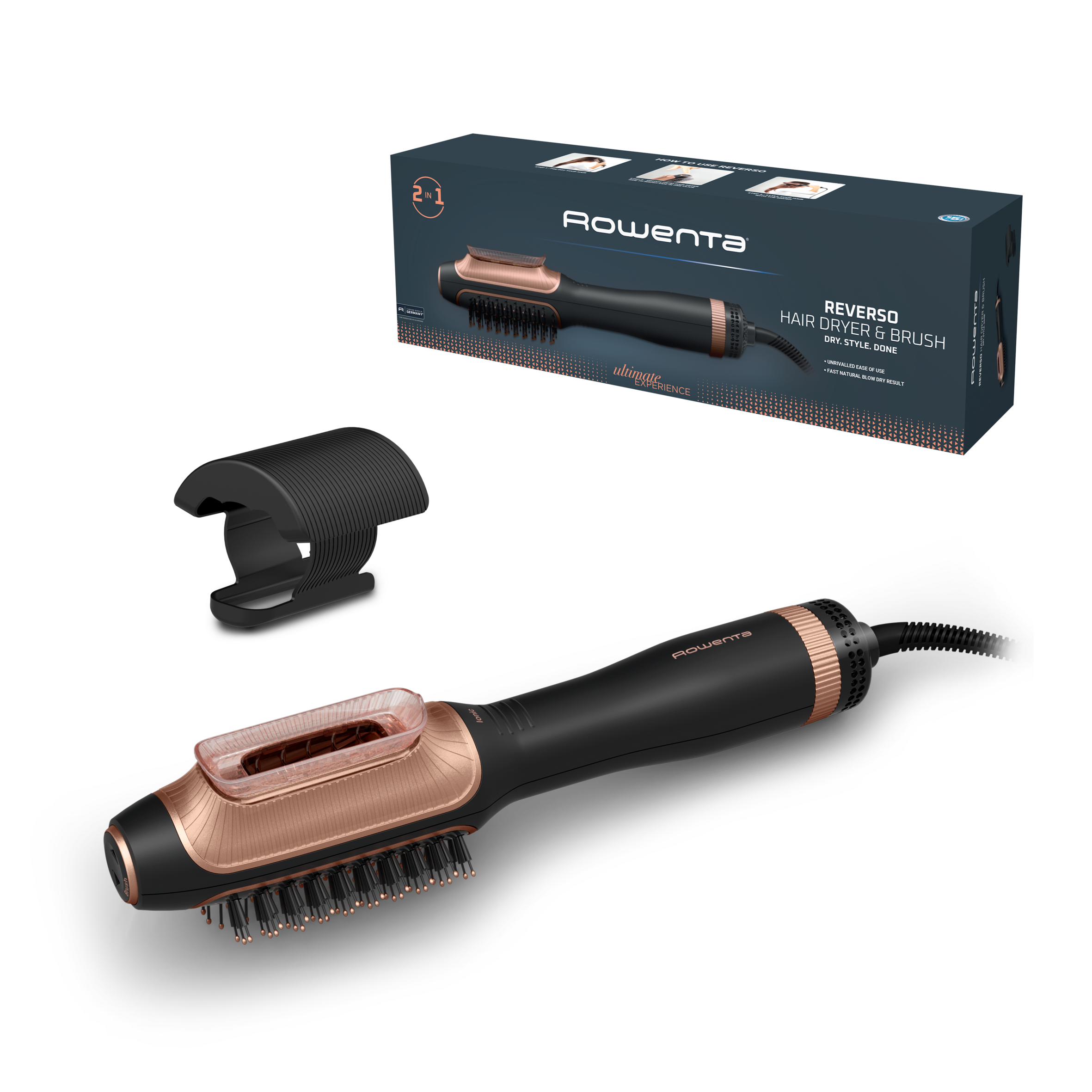 Reverso, 2 в 1 сешоар и четка с горещ въздух, Изключително сушене и стилизиране