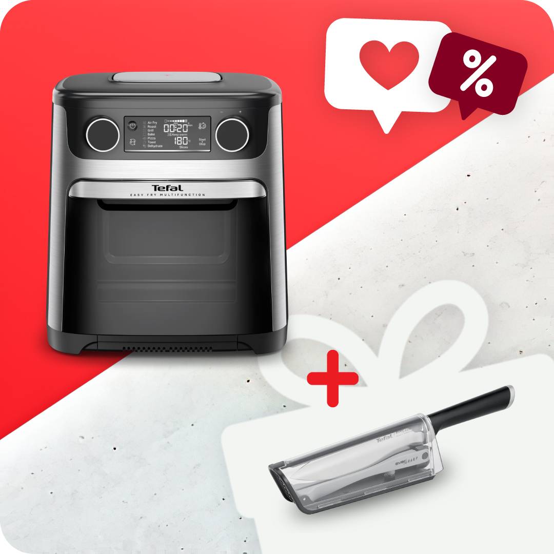 Пакет Уред за готвене с горещ въздух и фурна с голям вместимост Easy Fry Multifunction, 9 в 1, 15 л и Нож на майстора Ever Sharp, с Калъф с вградено точило