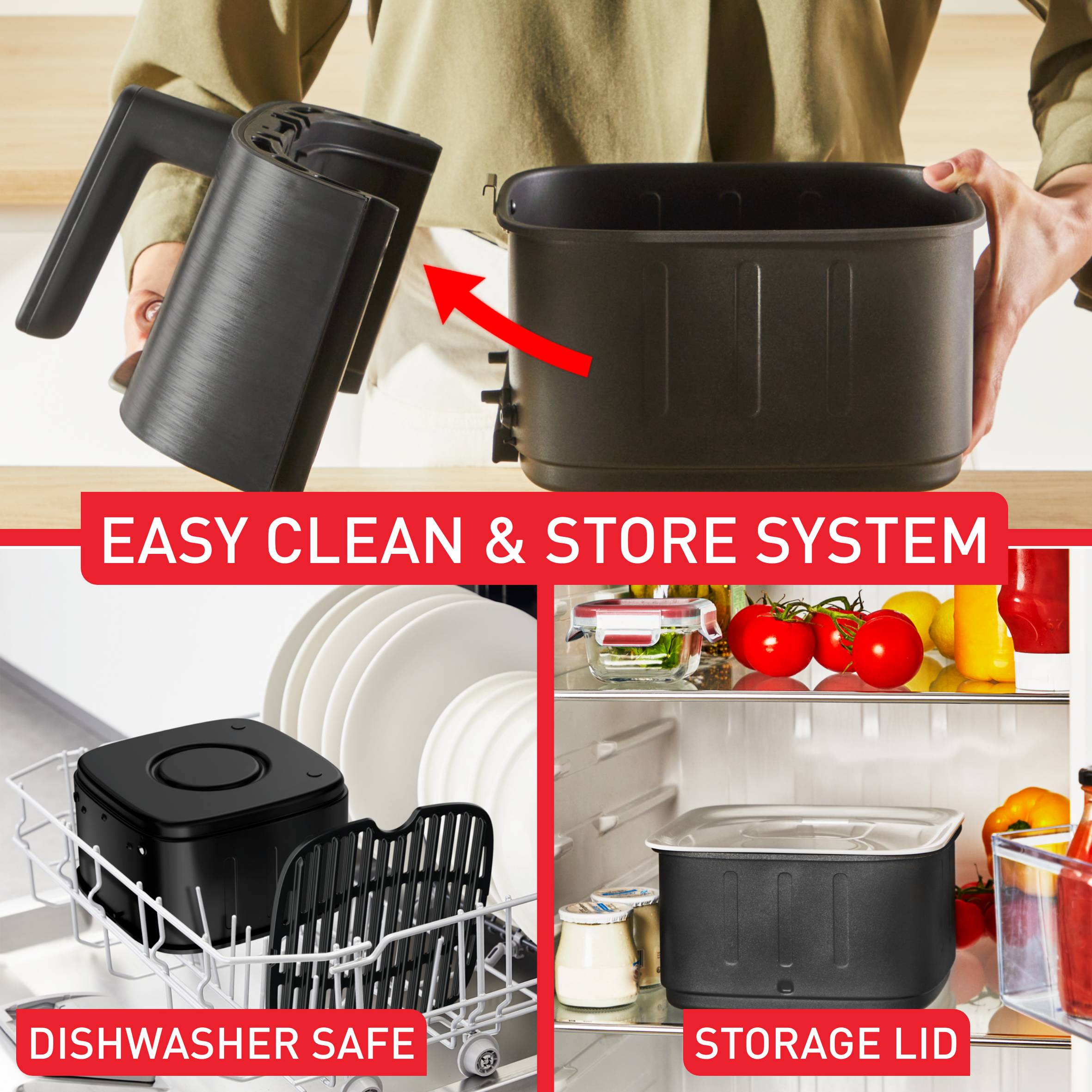 Easy Fry Silence, Air fryer 5L, Silent Technology, Smart Assist System