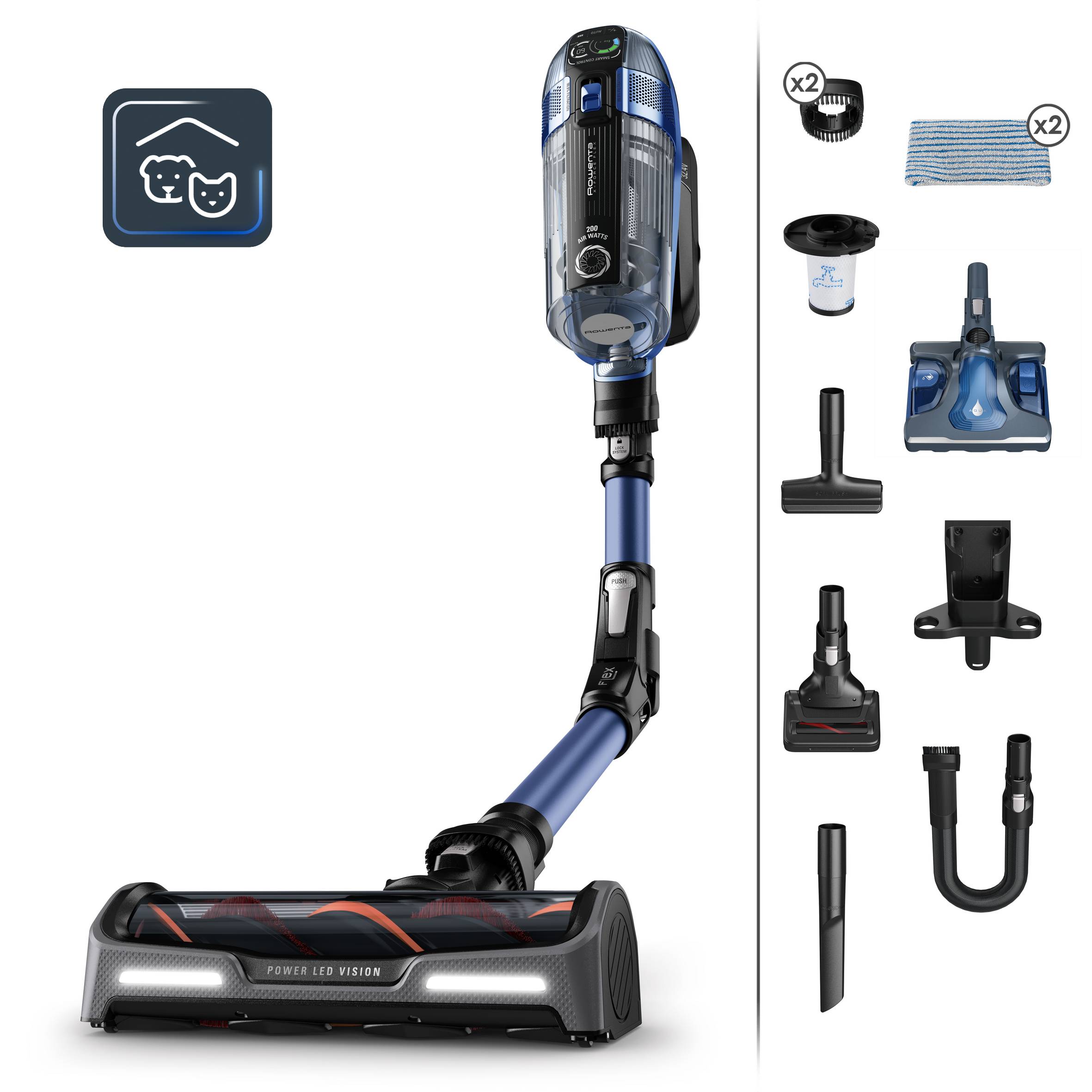 Многофункционална Прахосмукачка X-FORCE FLEX 14.60 AQUA RH99C0WO и Докинг станция за 14.60 & 14.60 PRO