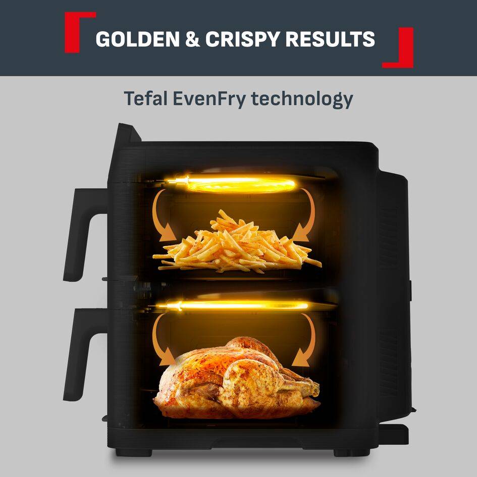 Easy Fry Crispy Stack, Двоен уред за готвене с горещ въздух