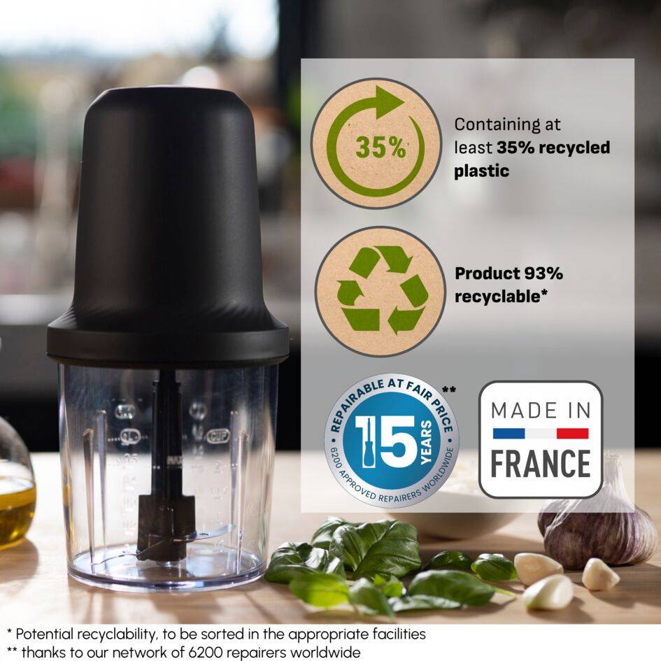 Eco Respect, Чопър MQ80E838, 500W, 0.5L, Черен