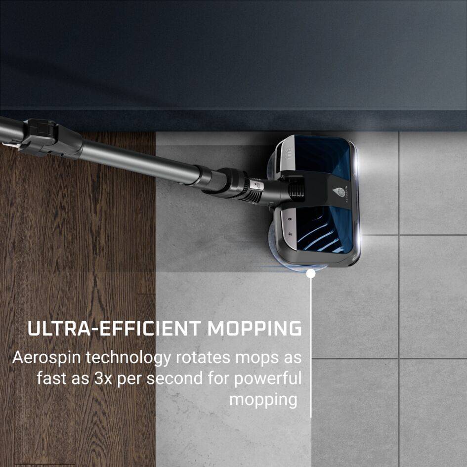 Aerospin, активна глава 2 в 1, мощно засмукване и активно измиване с вода