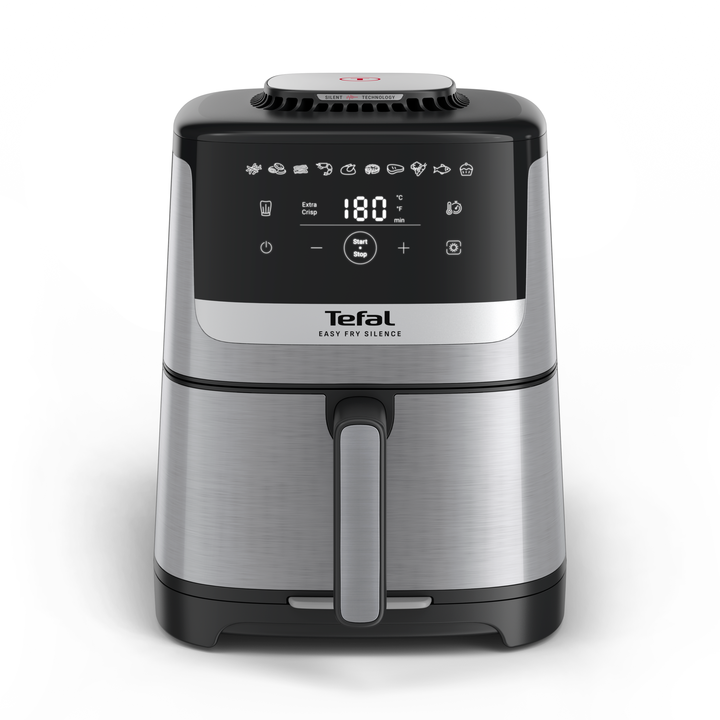 Уред за готвене с горещ въздух Tefal Easy Fry Silence EY552DE0, 5 L, Silent Technology, Easy Clean & Store, неръждаема стомана