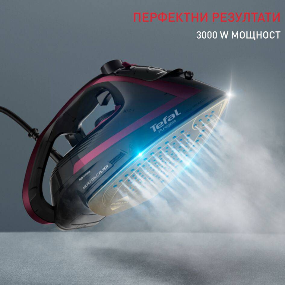 Puregliss, Ютия FV8065, 3000 W, 280 г/мин, Durilium Airglide AutoClean, Черно/Розово