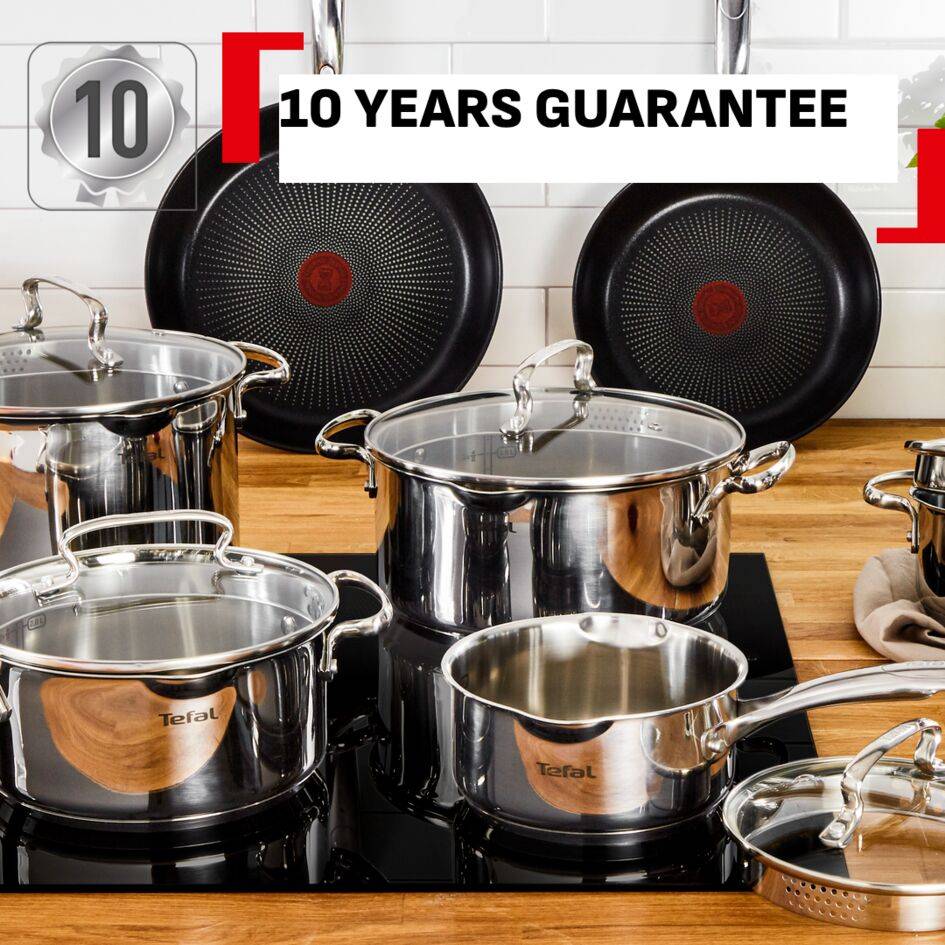 Duetto + Set 3 frypans 20/24/28 cm 10-Year Guarantee, Premium-Quality Stainless Steel, Induction Pan, Thermo Signal™&nbsp;Heat Indicator