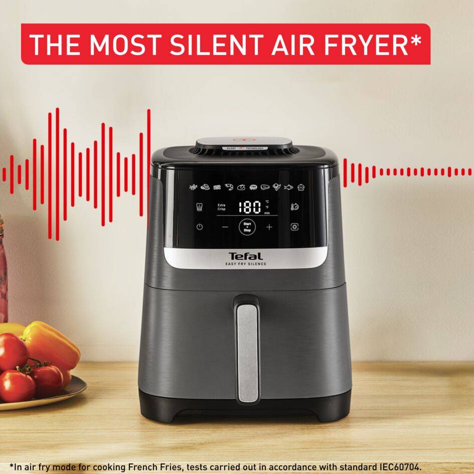 Easy Fry Silence XL Coal, Уред за готвене с горещ въздух, 5 L, безшумна технология, тъмносив цвят