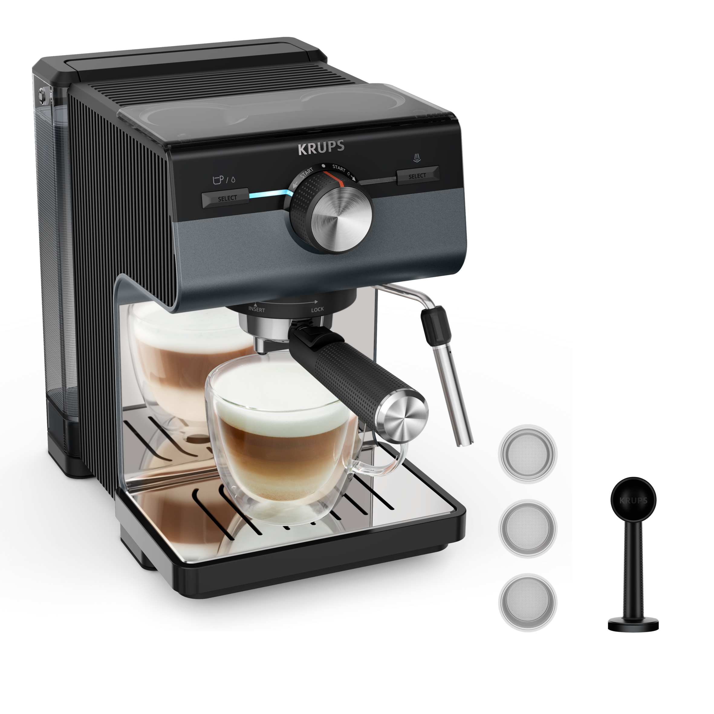 Authentic+ C80, ръчна еспресо машина, пълно извличане на вкуса, интуитивен интерфейс, тъмно сива