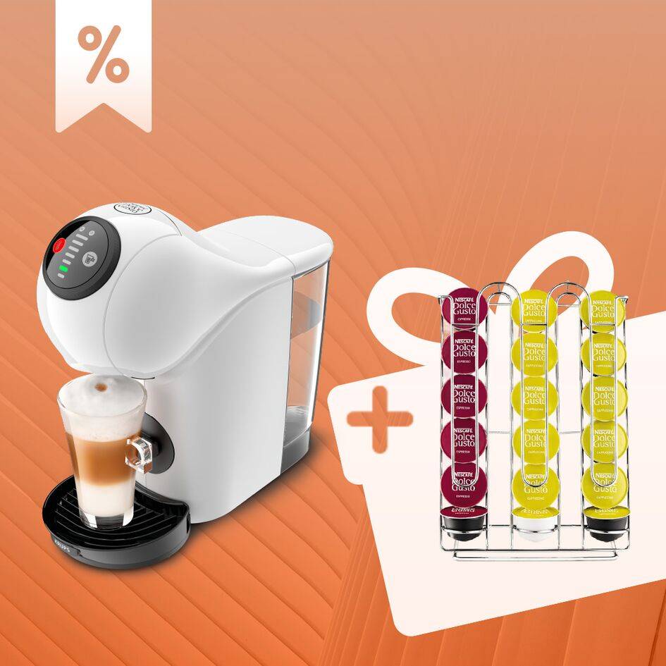 Пакет KRUPS GENIO S White KP243110 и Стойка за капсули Dolce Gusto