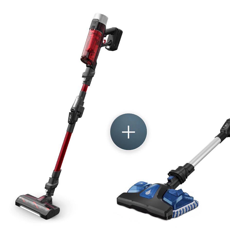 Пакет Безкабелната прахосмукачка X-Force Flex 9.60 Complete, Deep-Cleaning Power и Миеща четка Aqua Slim с 2 кърпички за прахосмукачка X-Force 9.60