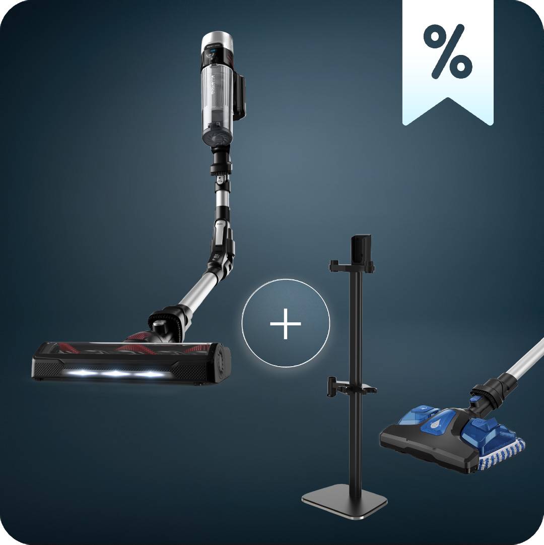 Пакет X-Force Flex 9.60, Cordless Stick Vacuum, Deep-Cleaning Suction, 100 Air Watts, Докинг станция ZR905004 X-FORCE FLEX 9.60 Neo X-PERT 7.72 и Миеща четка Aqua Slim с 2 кърпички за прахосмукачка X-Force 9.60