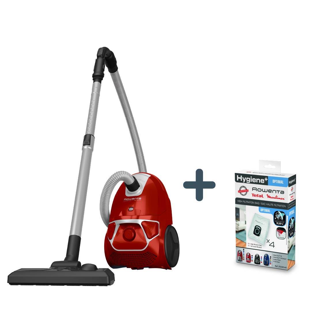 Пакет  Прахосмукачка с торбичка Compact Power Parquest RO3953EA и Пакет торбички Hygiene+ ZR200540