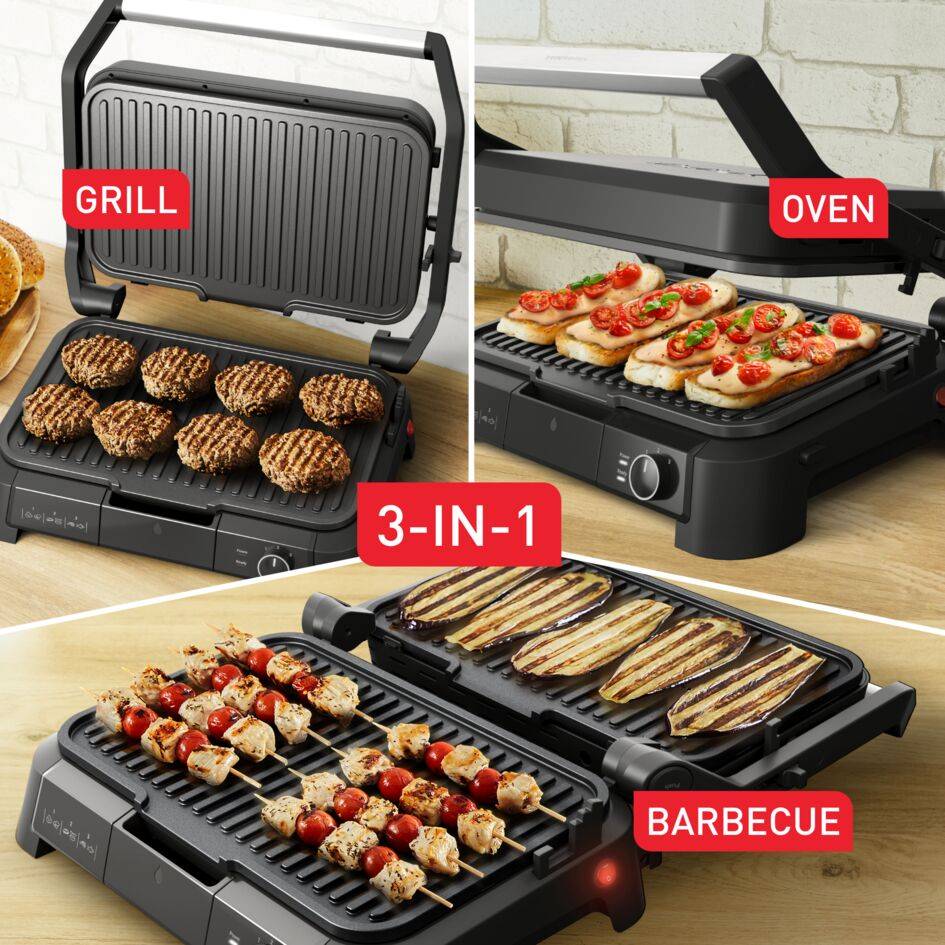 SuperGrill 3in1 XL,  контактен грил, позиции за барбекю и фурна