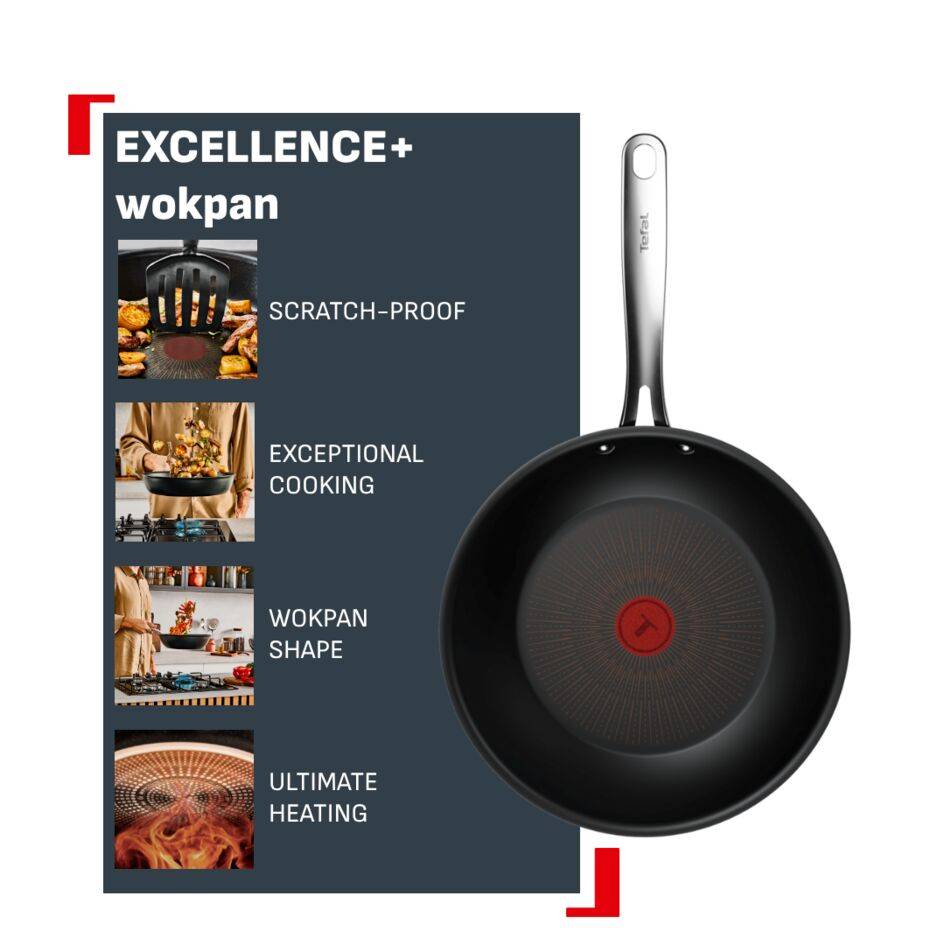 Excellence+, уок тиган 28 см,  FusionCore покритие, Индукция
