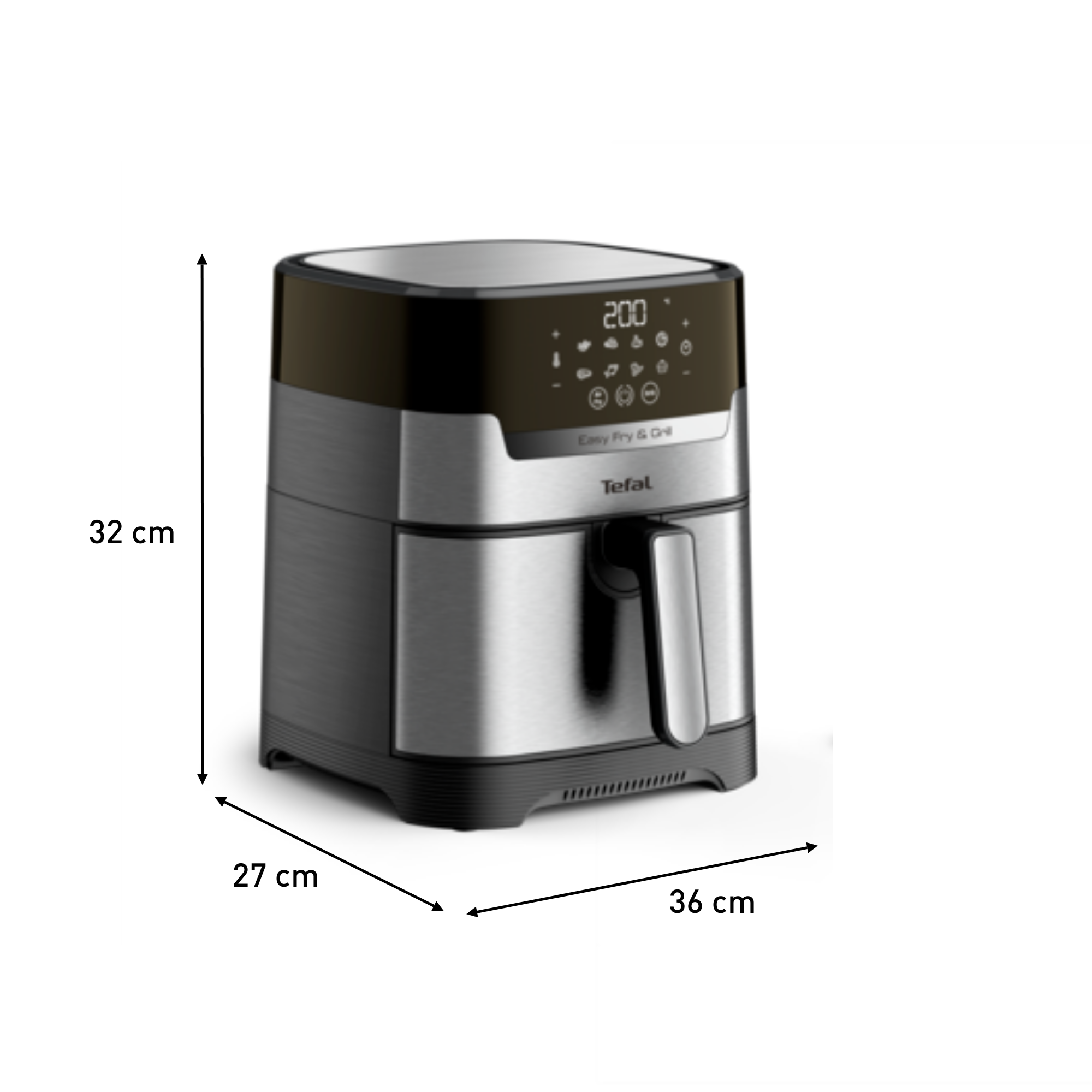 Easy Fry & Grill Precision+, Уред за Готвене с Горещ Въздух EY505D, Инокс