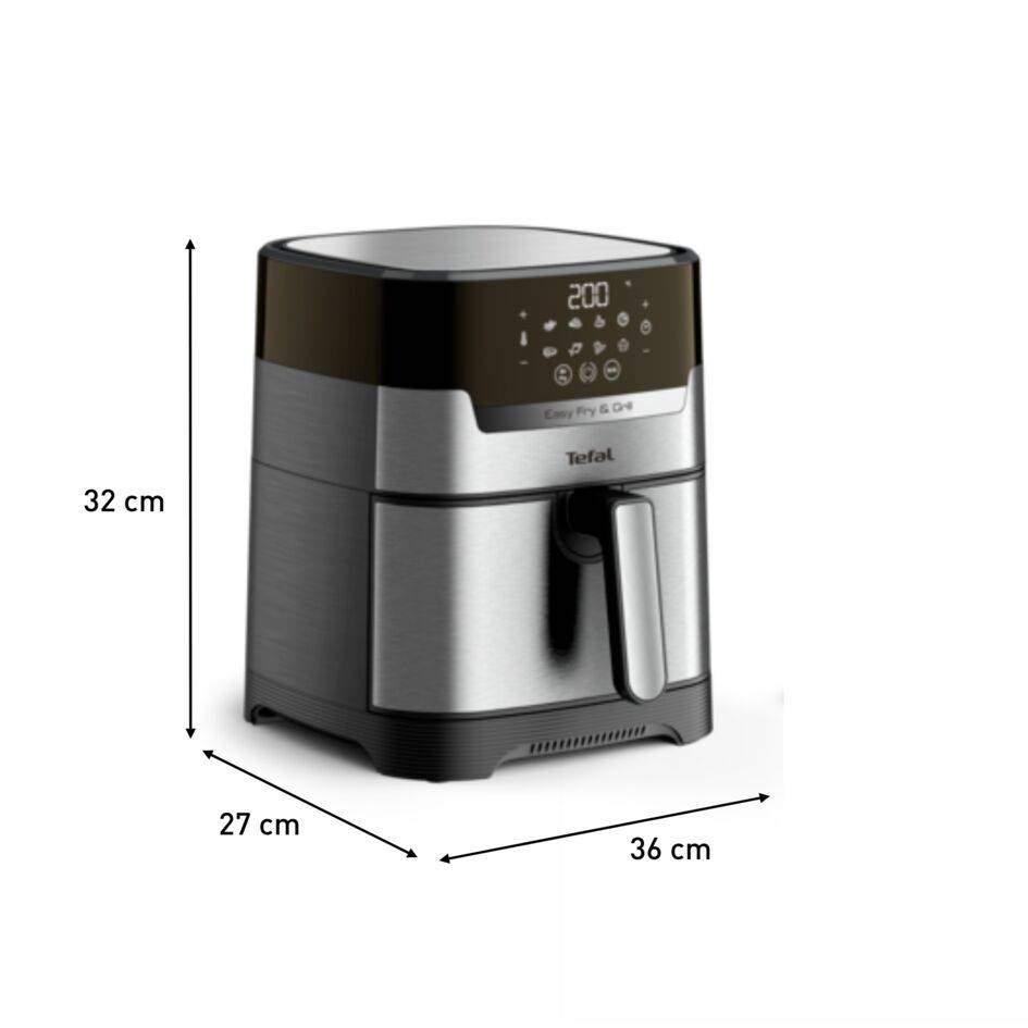 Easy Fry & Grill Precision+, Уред за Готвене с Горещ Въздух EY505D, Инокс