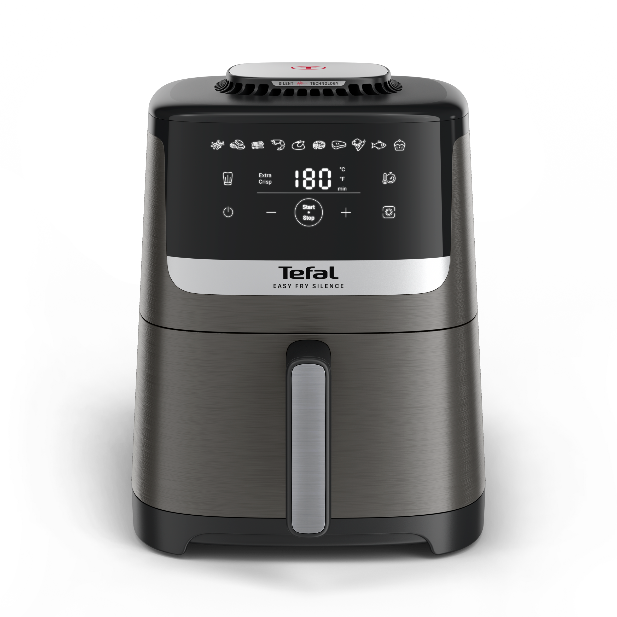 Easy Fry Silence XL Coal, Уред за готвене с горещ въздух, 5 L, безшумна технология, тъмносив цвят