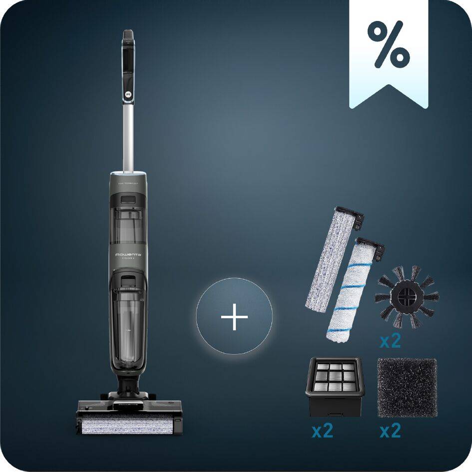 Пакет Вертикална прахосмукачка за активно мокро и сухо почистване X-Clean 4, 2-в-1 измиване и почистване и Комплект аксесоари X-CLEAN 4 ZR335A00