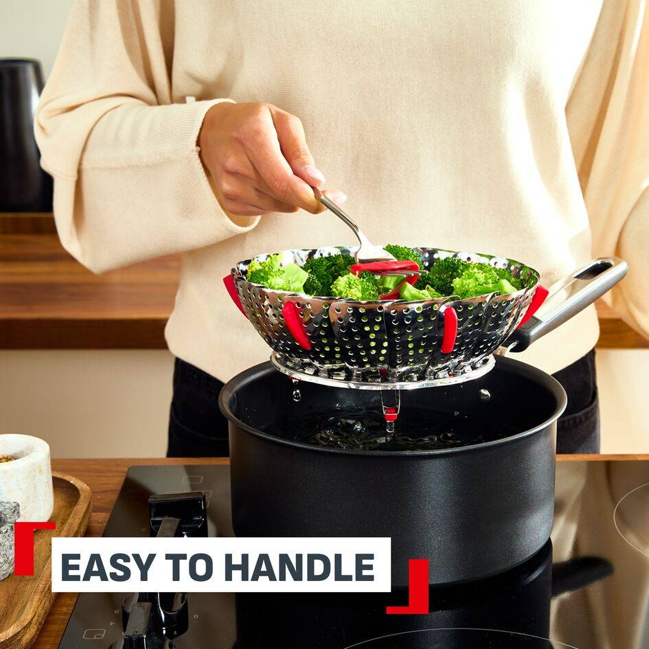 Tools Ingenio+ Stainless Steel Rectactable Steam Basket, Adjusting size, Versatility use