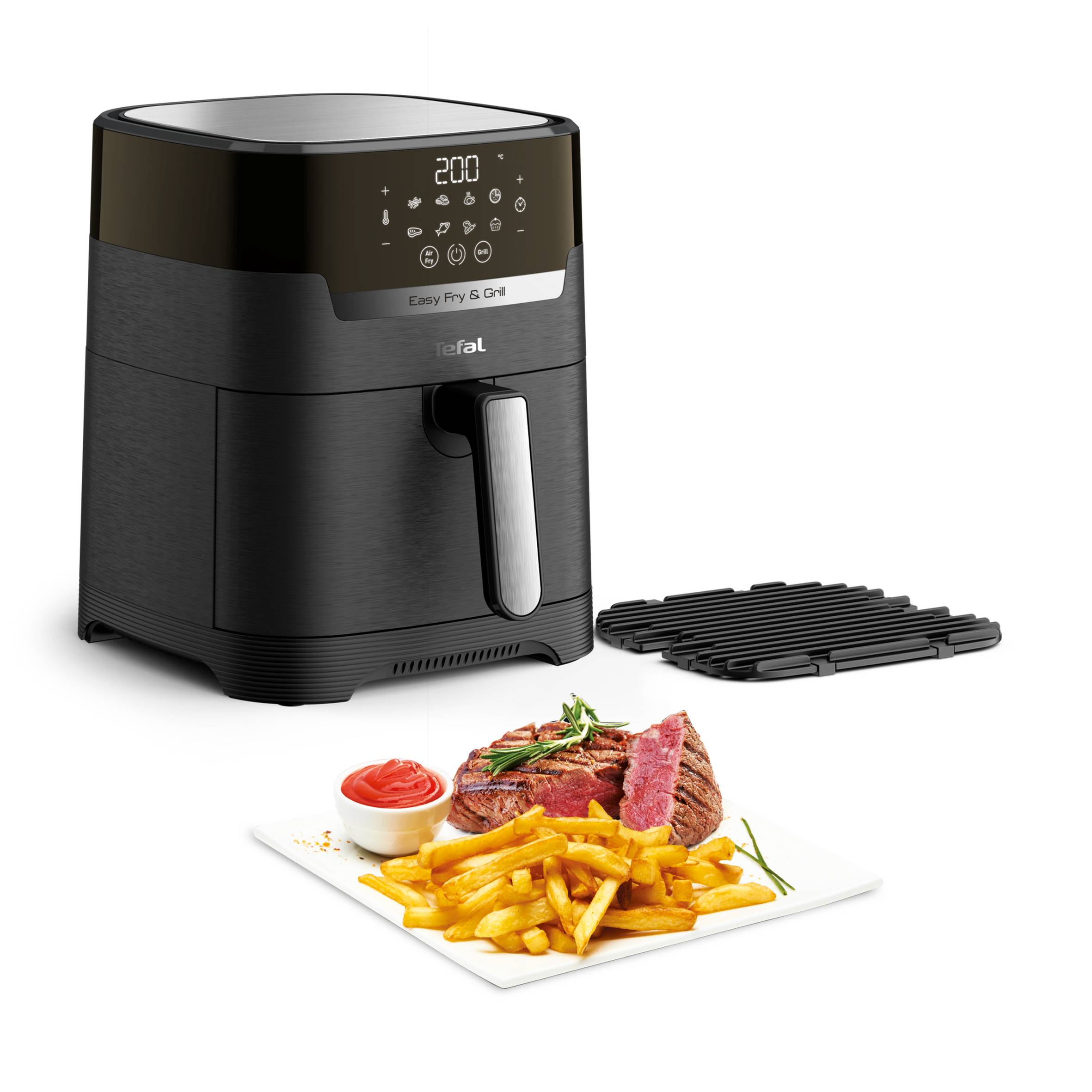 Easy Fry & Grill 2-in-1 Precision, Уред за Готвене с Горещ Въздух EY5058, Черен