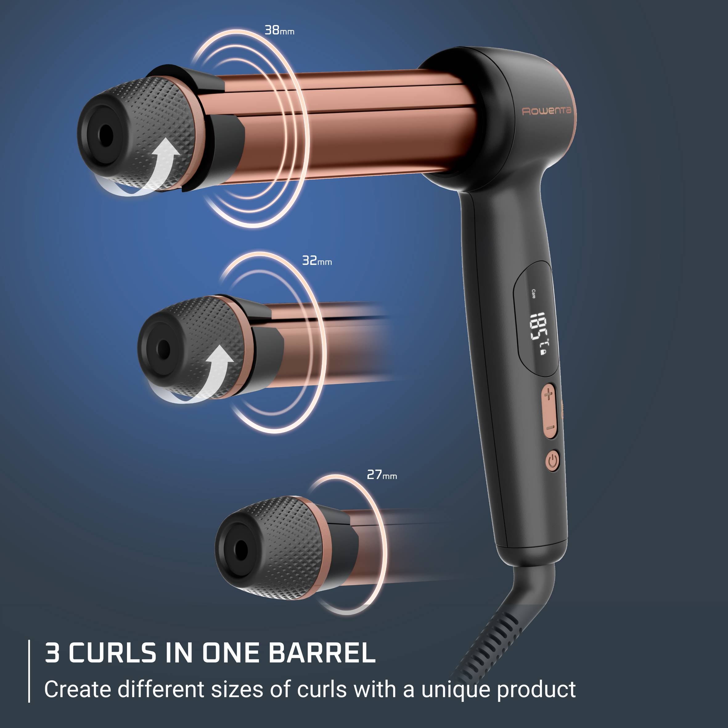 Маша за коса Twist Curl, L-образна, 3 размера на къдриците