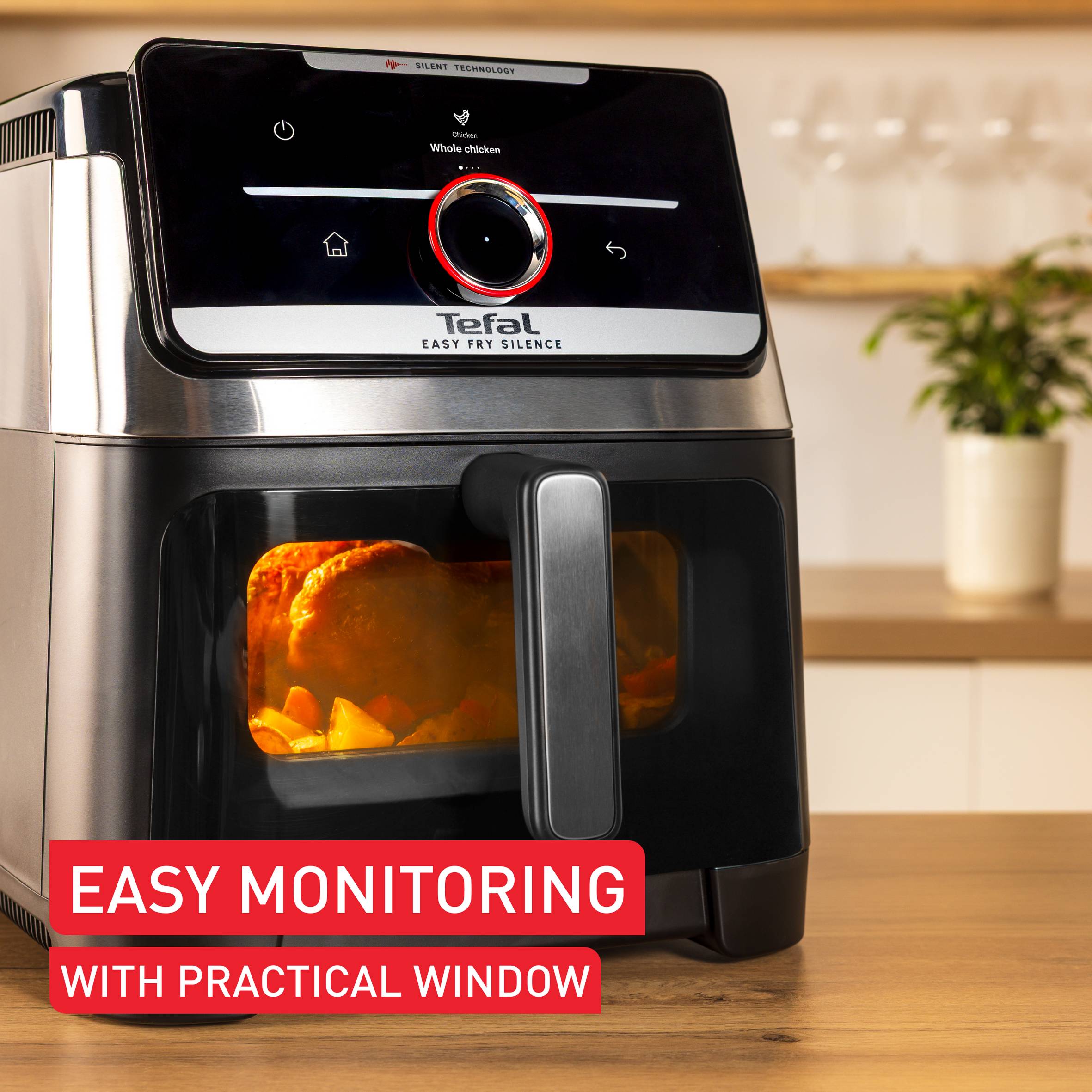 Уред за готвене с горещ въздух Easy Fry Silence 7L, тих и компактен, с подвижен преден панел на чекмеджето