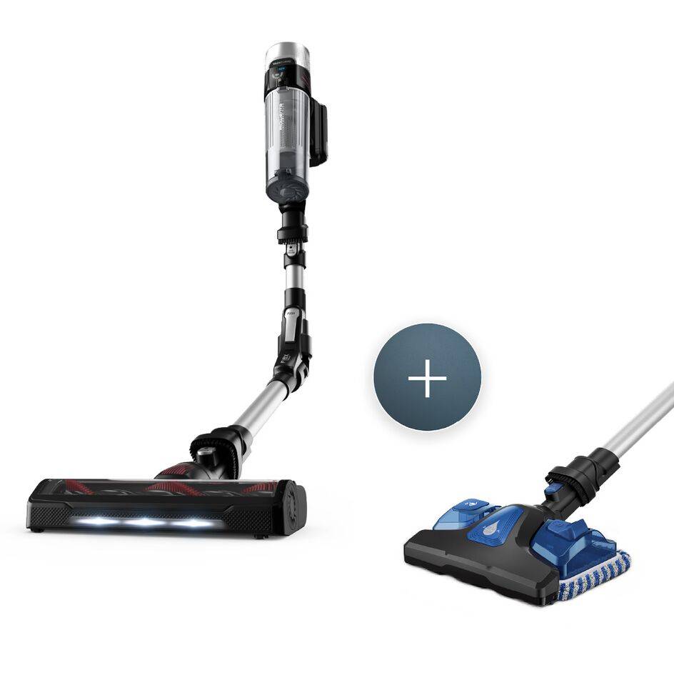 Пакет X-Force Flex 9.60, Cordless Stick Vacuum, Deep-Cleaning Suction, 100 Air Watts и Миеща четка Aqua Slim с 2 кърпички за прахосмукачка X-Force 9.60