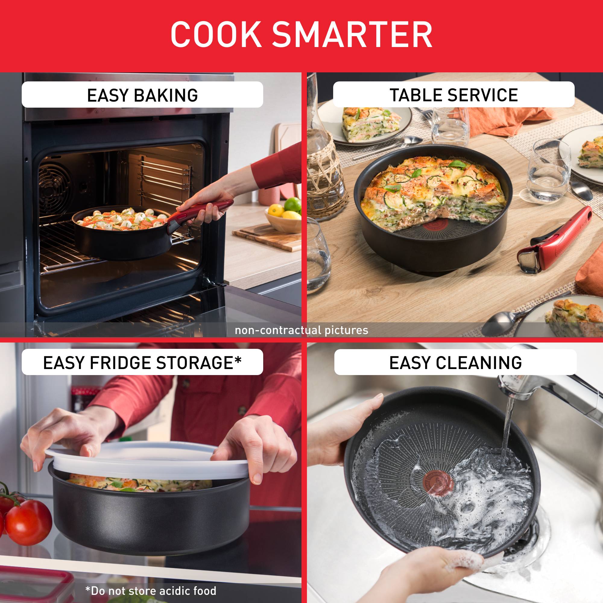 Ingenio Simply Cook, 5-Piece Cookware Set, Light Tech Technology Pots and Pans